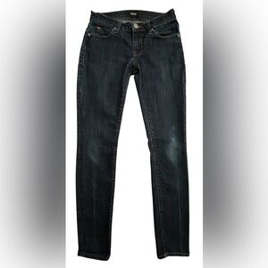 Hudson Jeans Krista Super Skinny Dark Blue Denim Jeans, Size 25